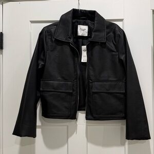 Abercrombie Vegan Leather Utility Jacket